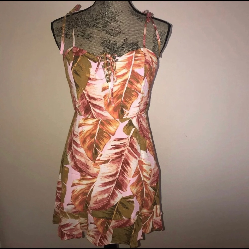F21 tropical orange dress